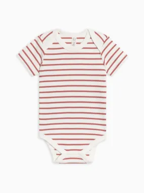 Organic S/S Classic Bodysuit - Lee Stripe/Berry