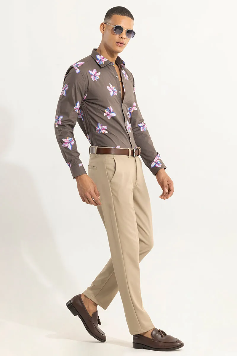 Oriental Lilly Brown Shirt