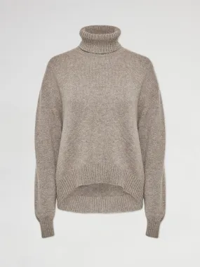 Oversize Cashmere Roll Collar - Moose