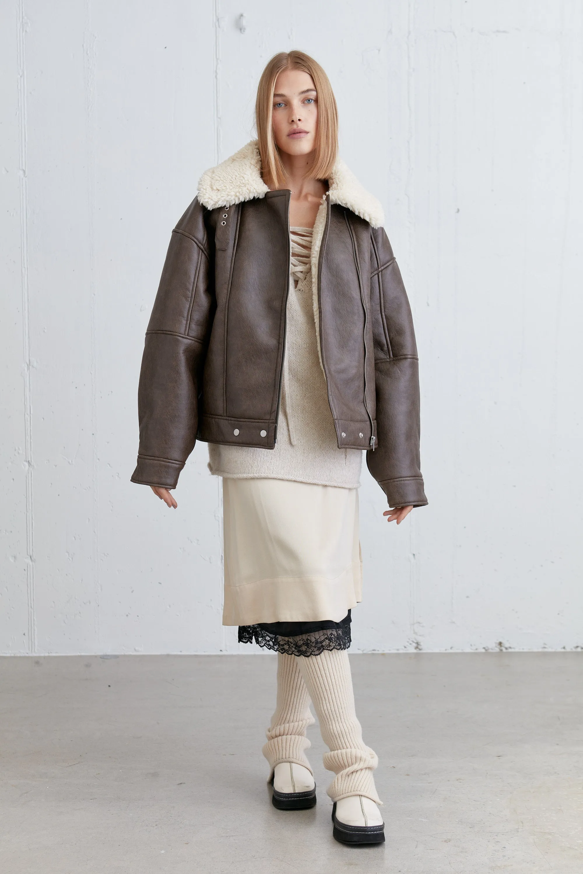 OVERSIZED SHERPA AVIATOR JACKET