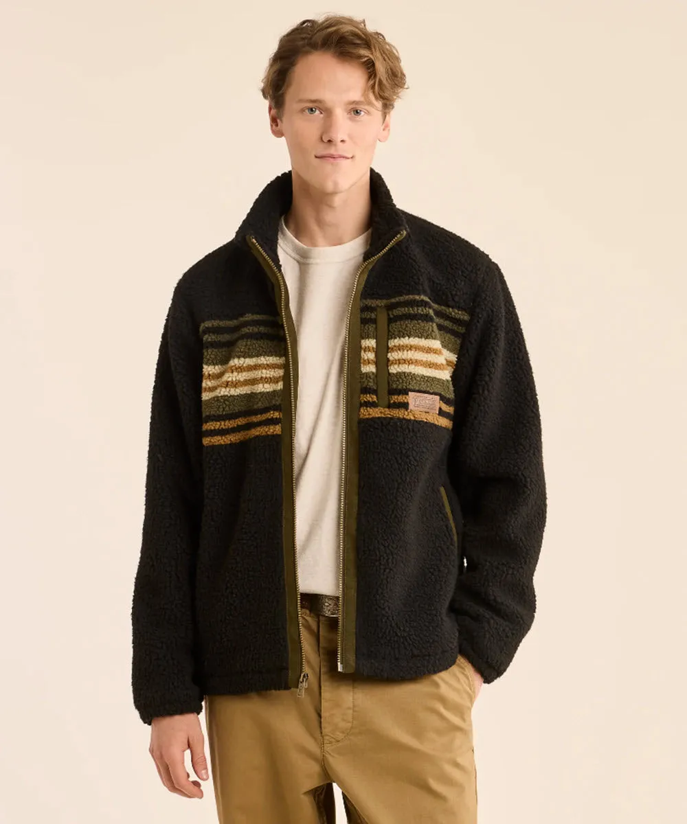 Pendleton Men's Tahuya Berber Fleece Jacket - Olive Bronze Stripe