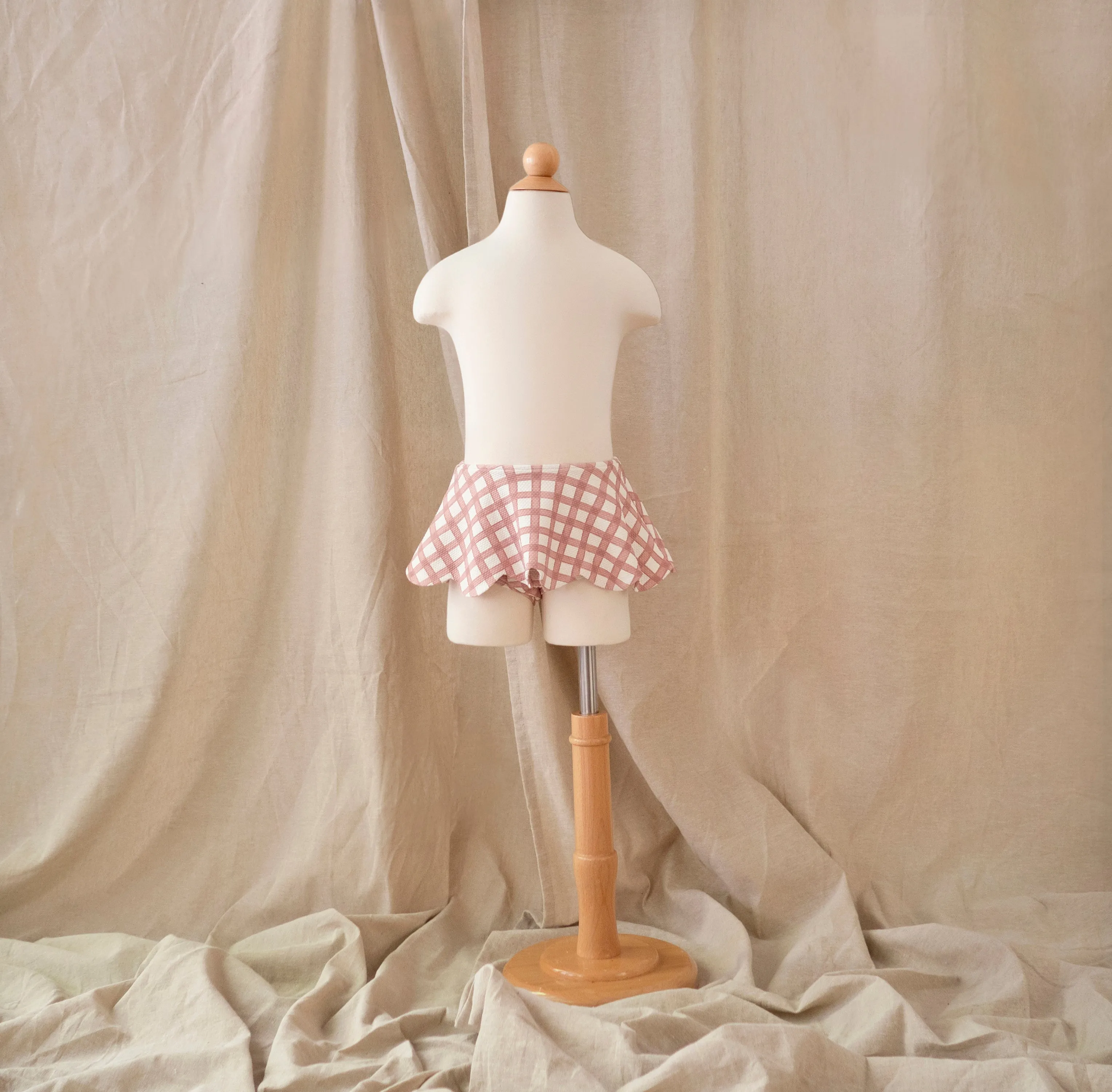 Petal Bikini Skirt · Gingham