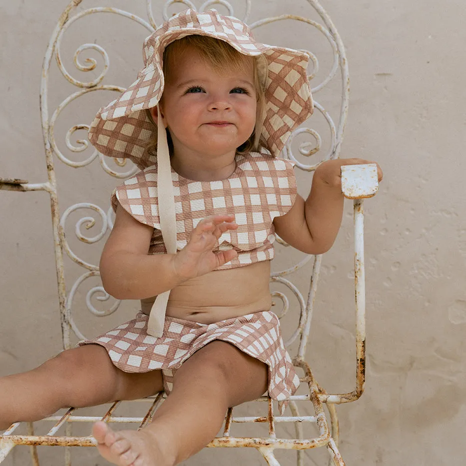 Petal Bikini Skirt · Gingham