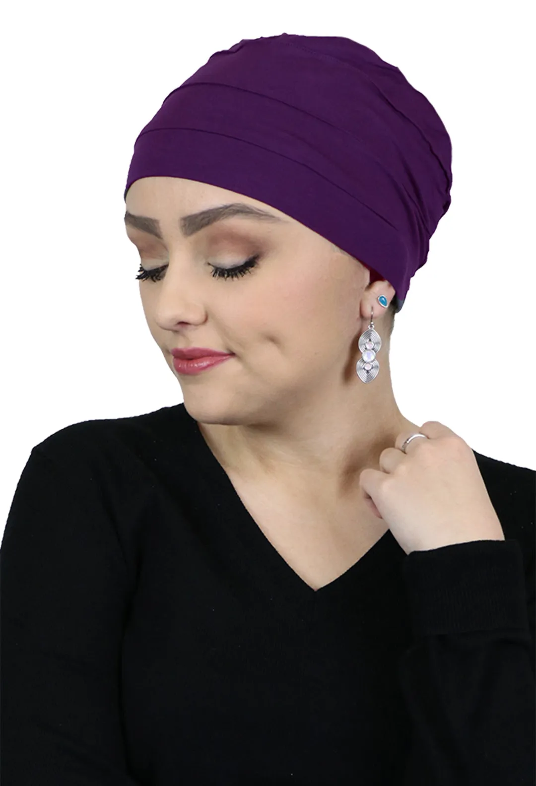 PETITE Bamboo 3 Seam Turban Hat Chemo Headwear for Small Heads 50  UPF