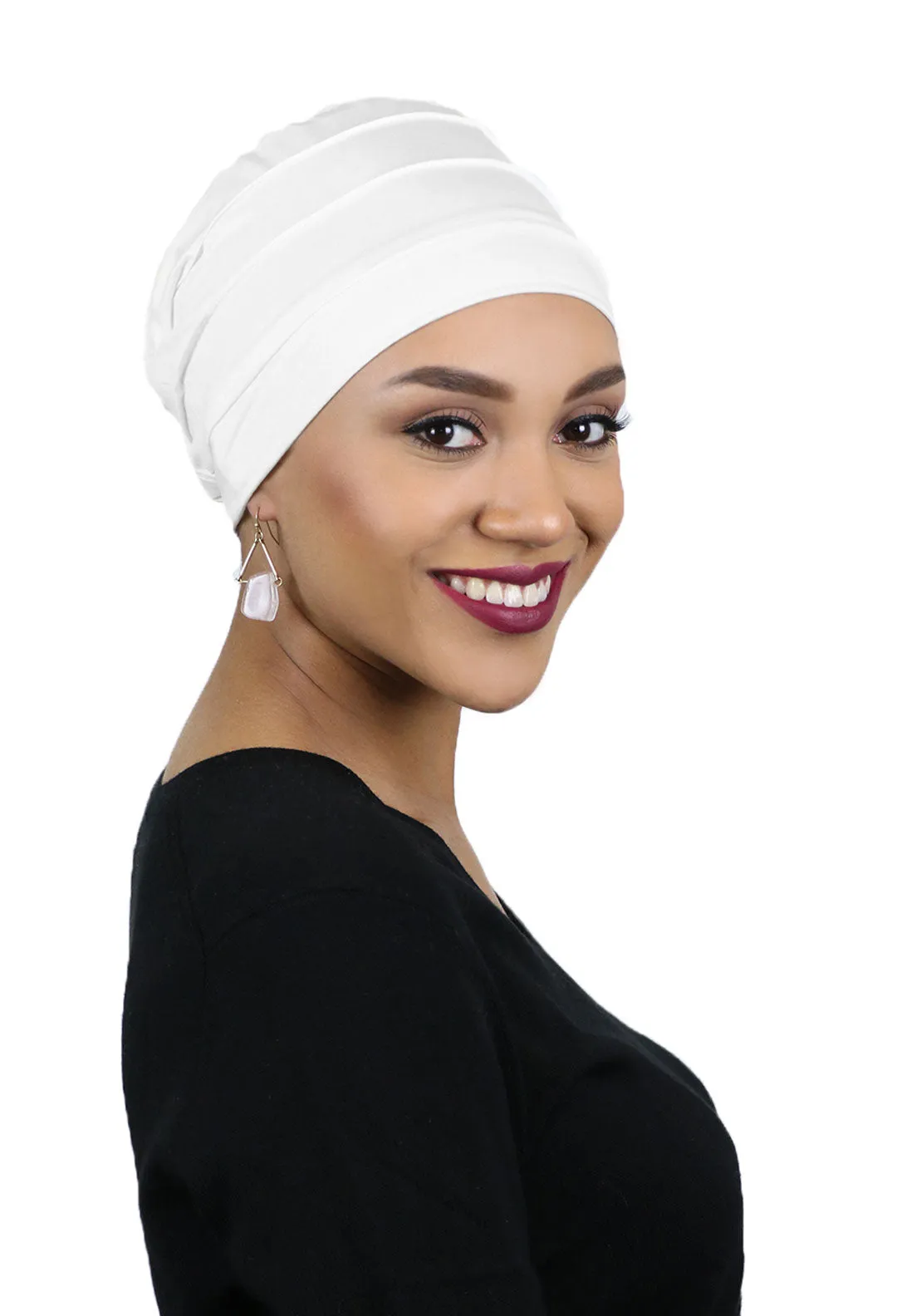 PETITE Bamboo 3 Seam Turban Hat Chemo Headwear for Small Heads 50  UPF