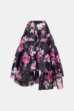 pink magnolia tiered skirt