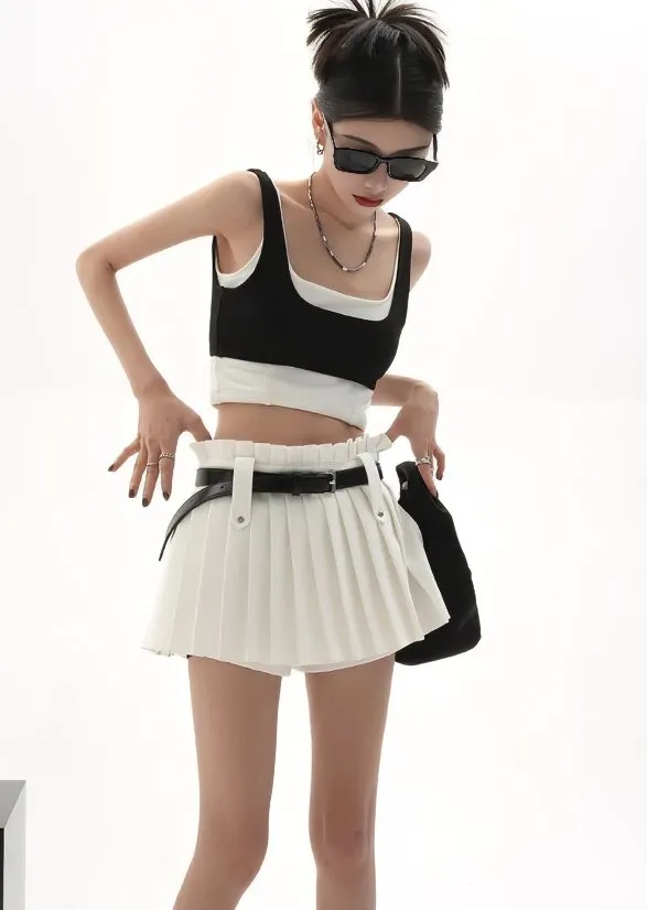 PLEATED CULOTTE SHORT SKIRT