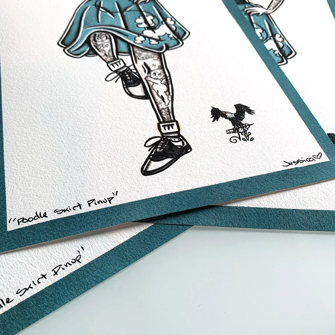 Poodle Skirt Pinup Print