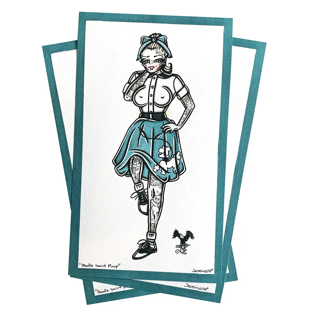 Poodle Skirt Pinup Print