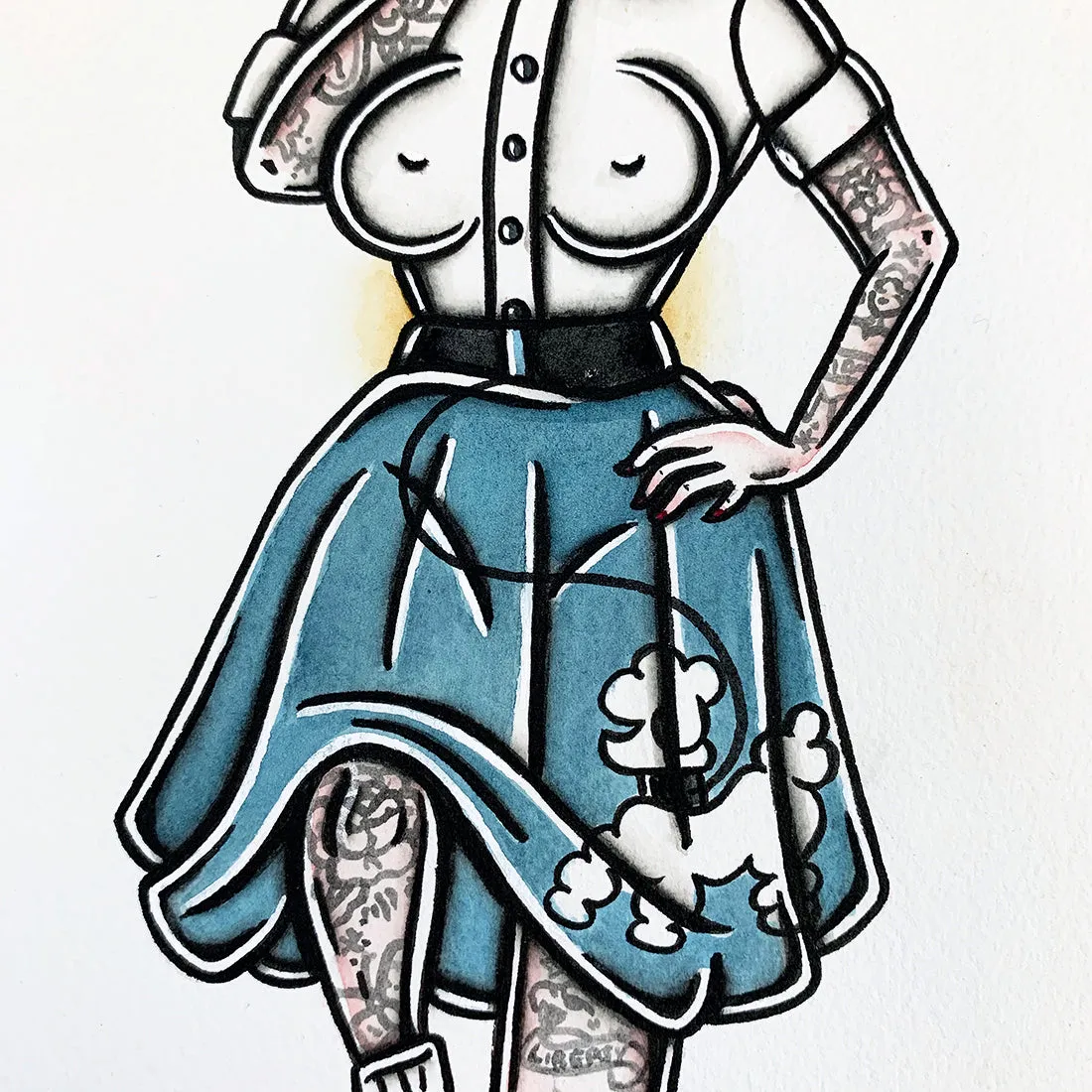 Poodle Skirt Pinup Print