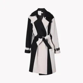 Pre Order:  Black and White Woolen Loose Coat