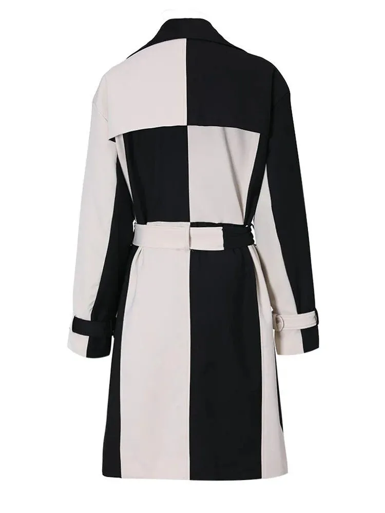 Pre Order:  Black and White Woolen Loose Coat