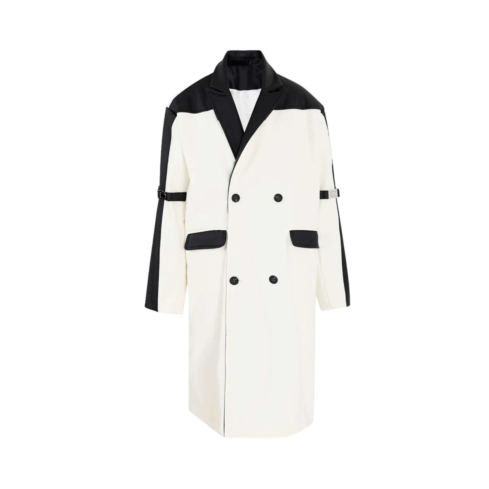 Pre Order:  Contrast Sleeves Faux Leather Coat