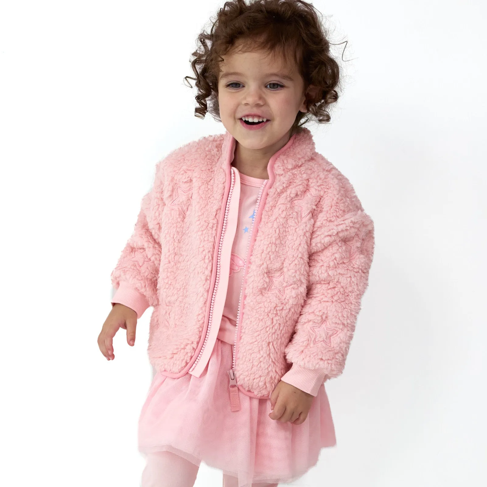 Prima Pink Sherpa Zip Jacket