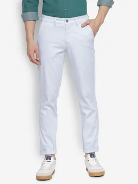 Printed White Ultra Slim Fit Causal Trouser