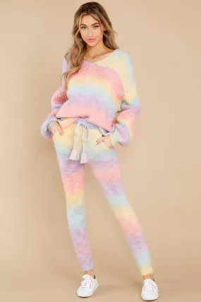 Rainbow Road Pink Multi Knit Sweater