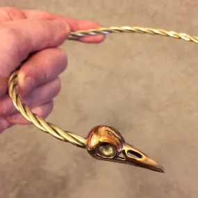 Raven Skull Torc - Bronze