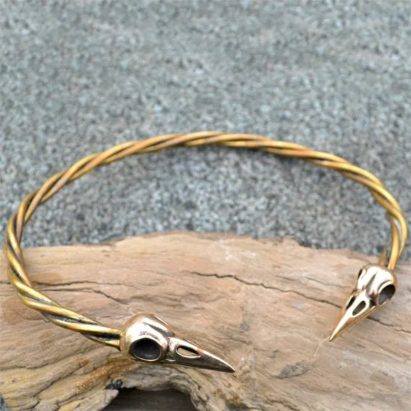 Raven Skull Torc - Bronze