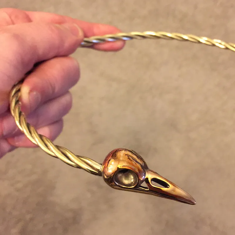 Raven Skull Torc - Bronze