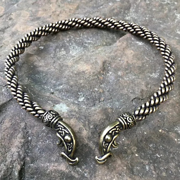 Raven Torc (Heavy Braid) - Bronze or Silver