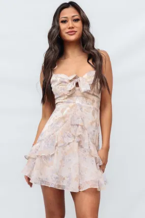 Regina Mini Dress - Beige Floral