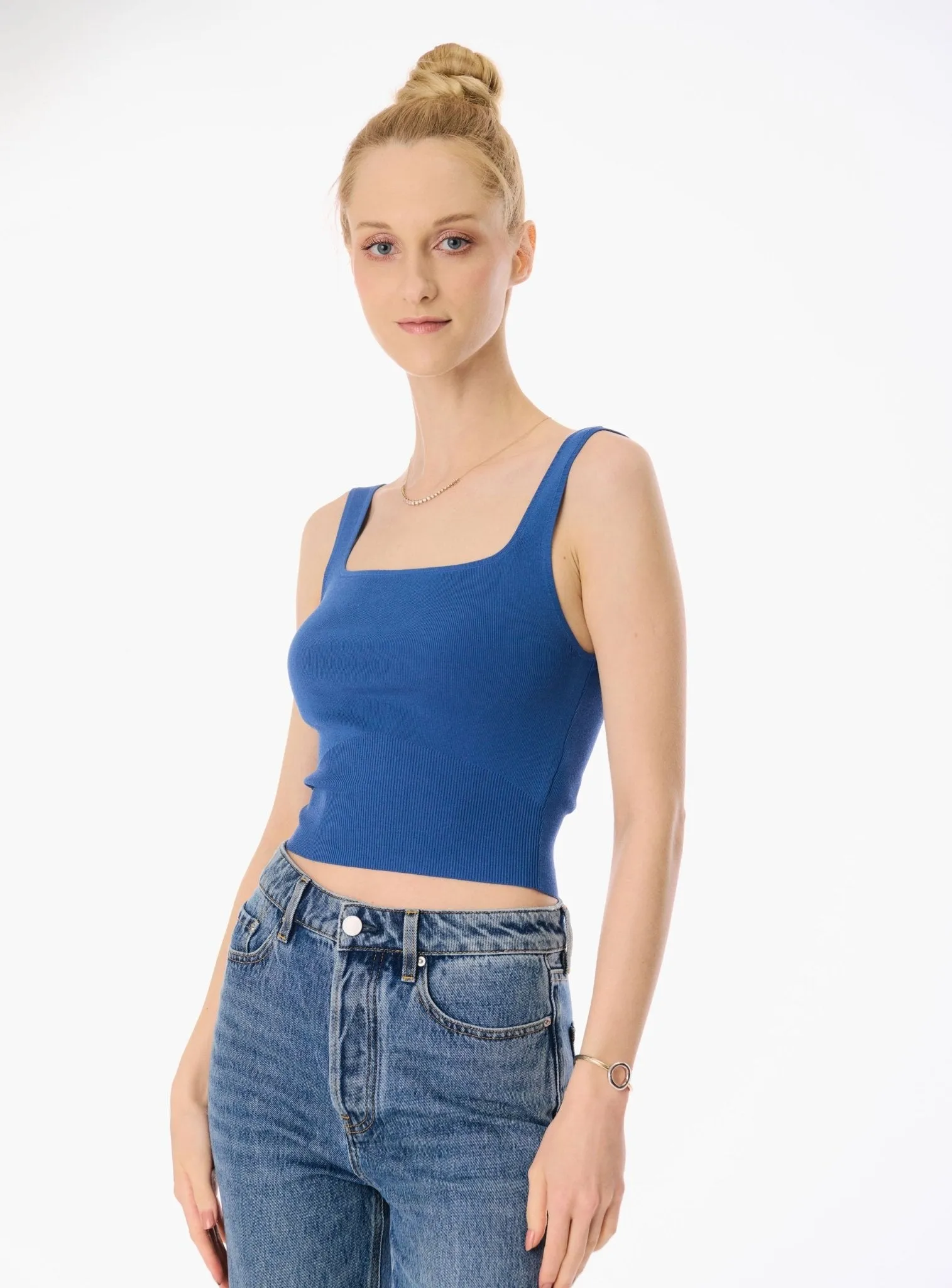 ROSEMARY jersey knit top (Denim blue)