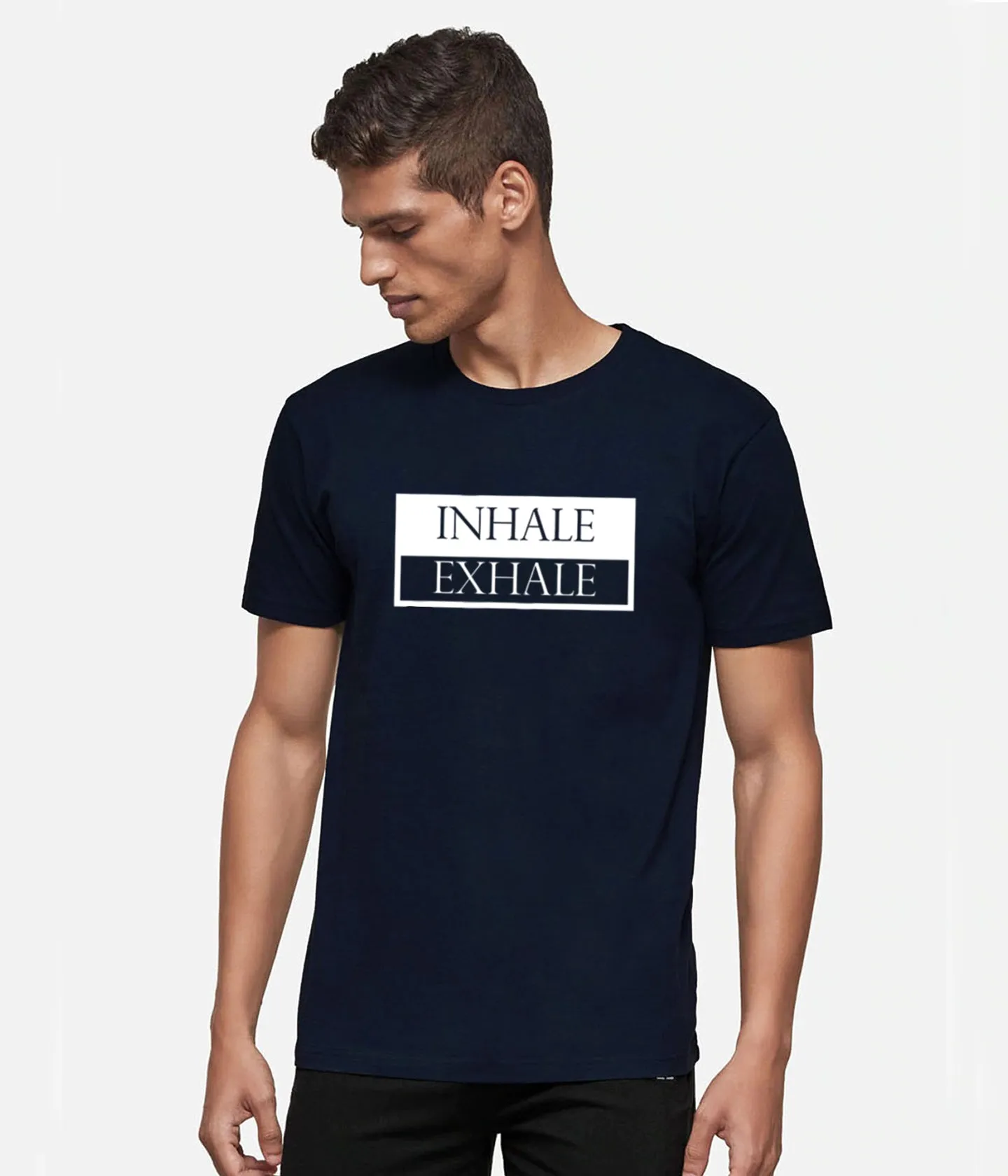 Semantic Graphic Cotton T-shirt - Inhale Exhale