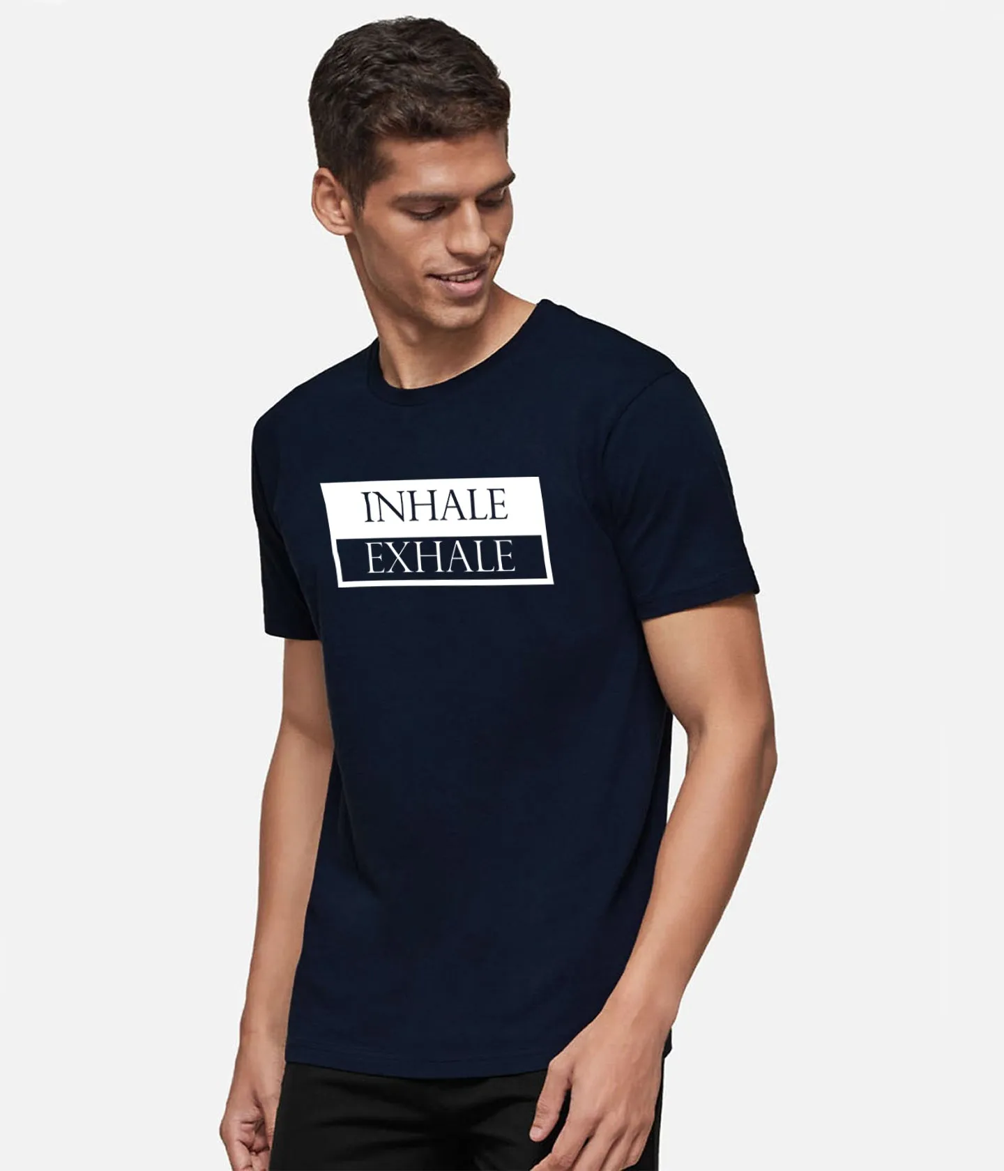 Semantic Graphic Cotton T-shirt - Inhale Exhale