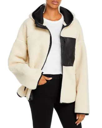 Sherpa Bonded Sporty Jacket with Hood