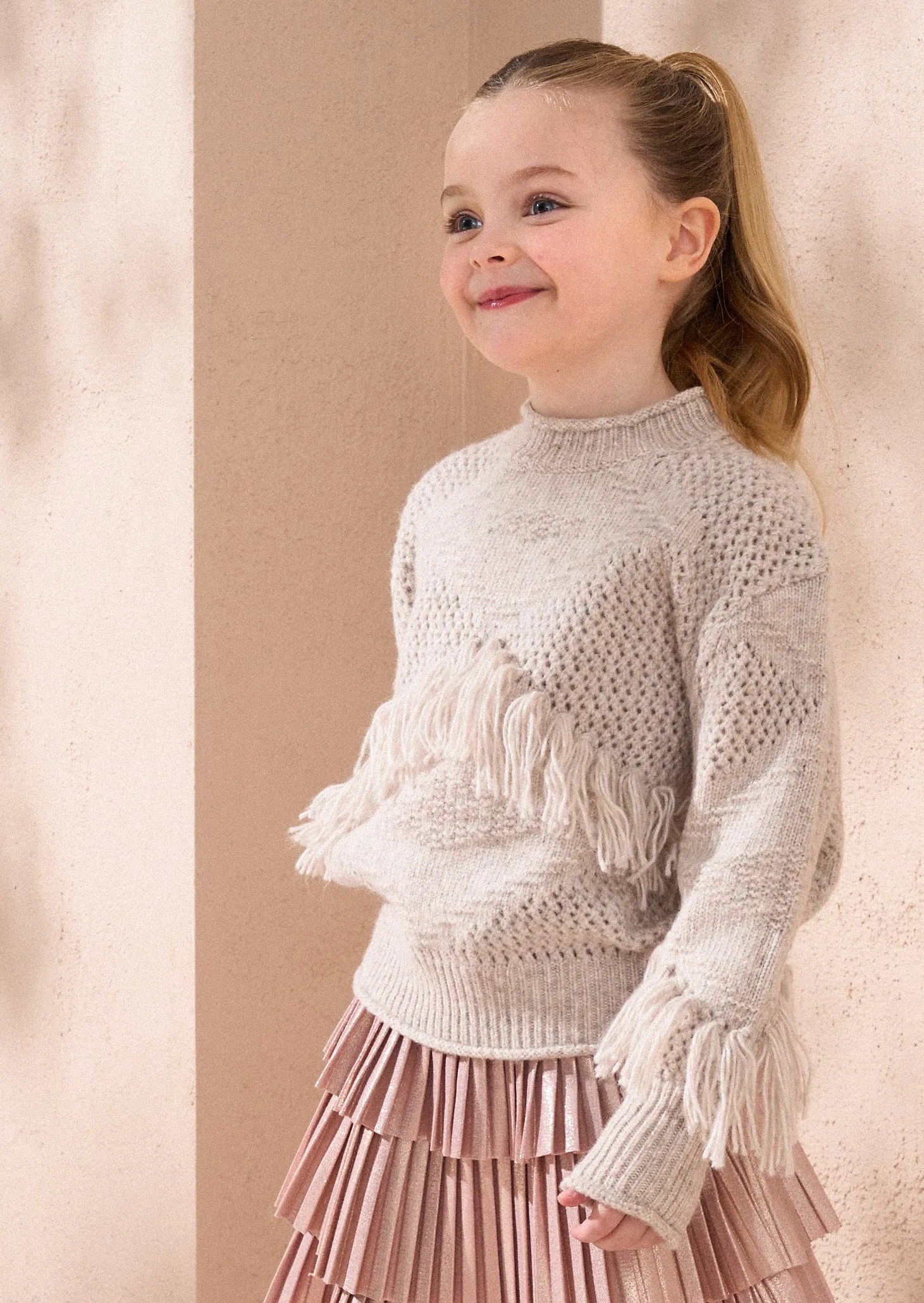 Sienna Stone Fringed Jumper