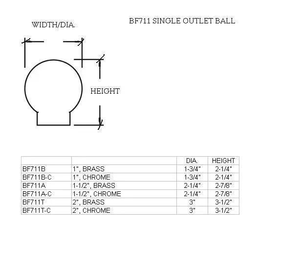 Single Outlet Ball for 1-1/2" Tubing