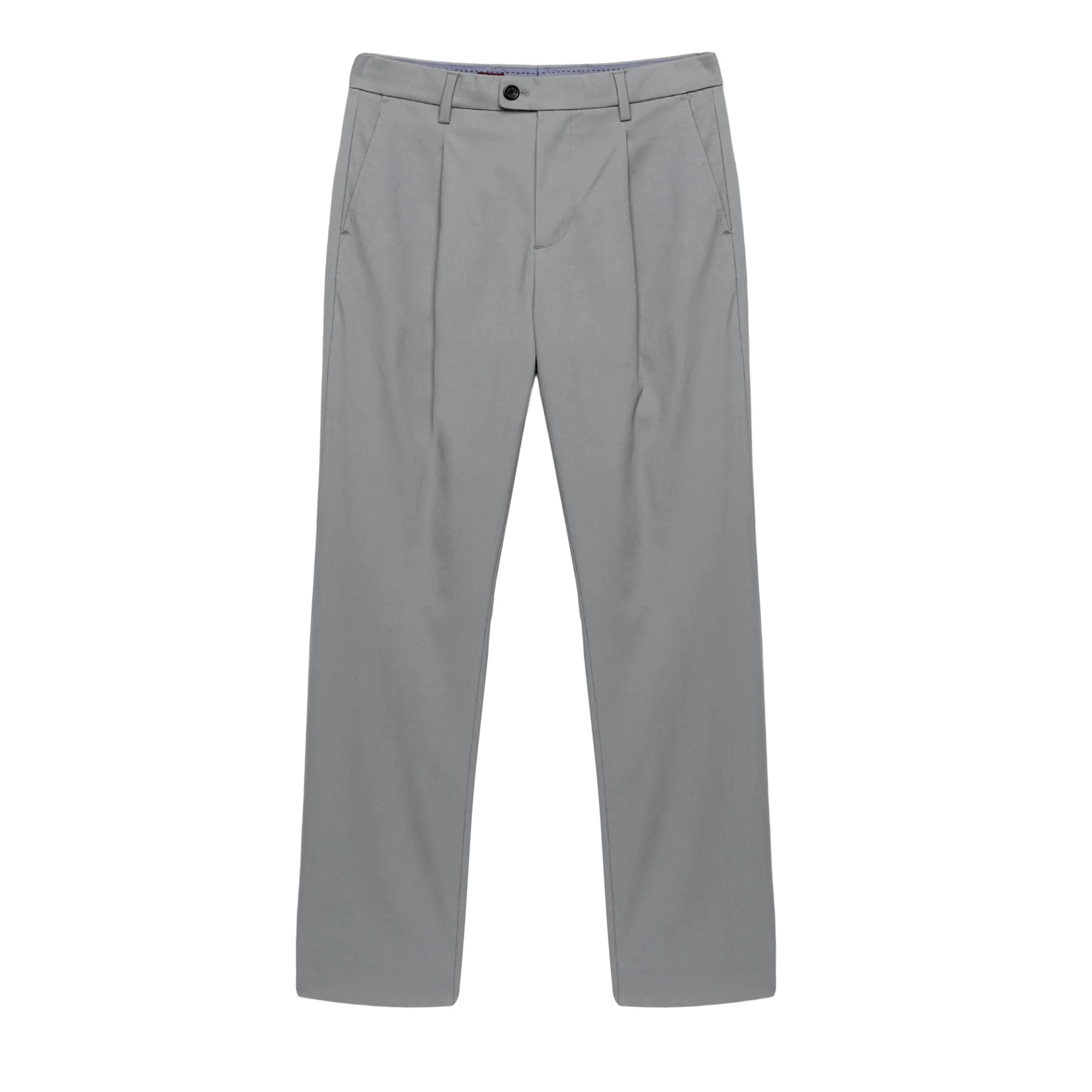 Single Pleated Relaxed Fit Trousers - Frost Grey