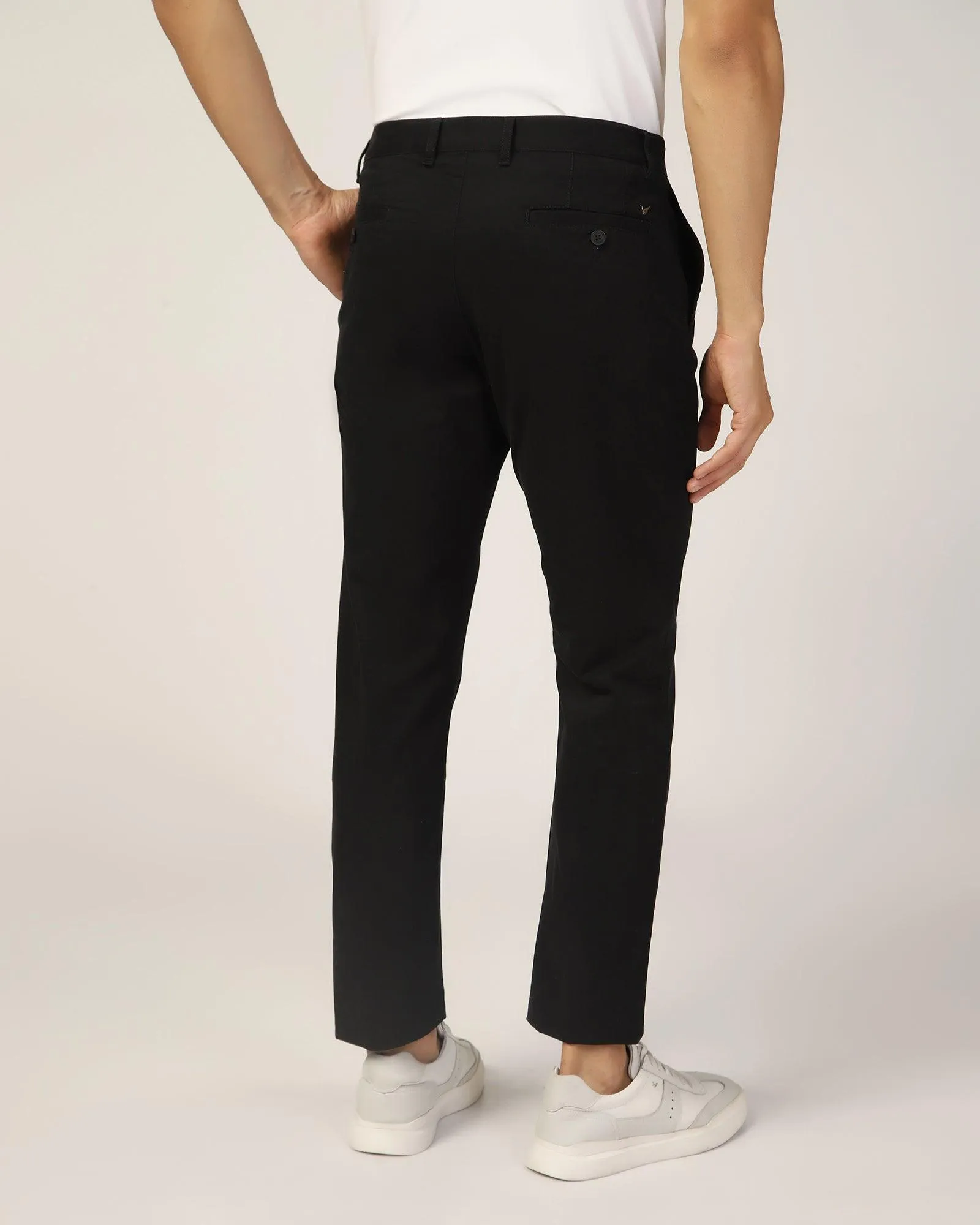 Slim Comfort B-95 Casual Black Solid Khakis - Lab