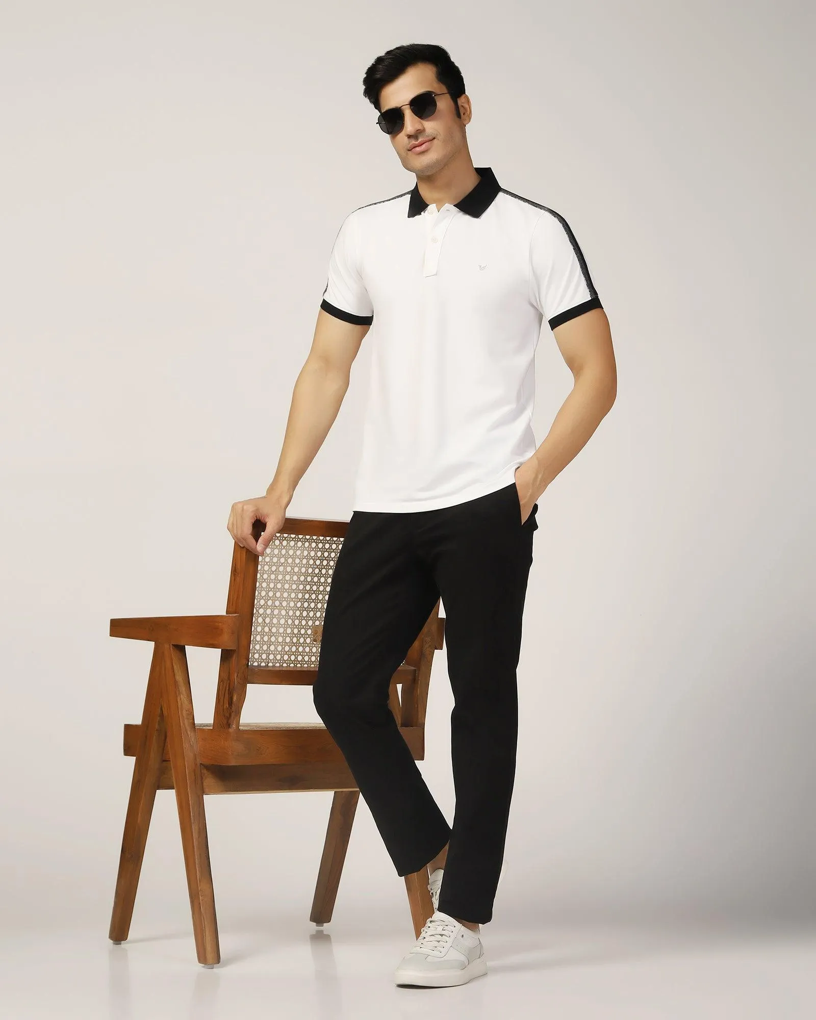 Slim Comfort B-95 Casual Black Solid Khakis - Lab