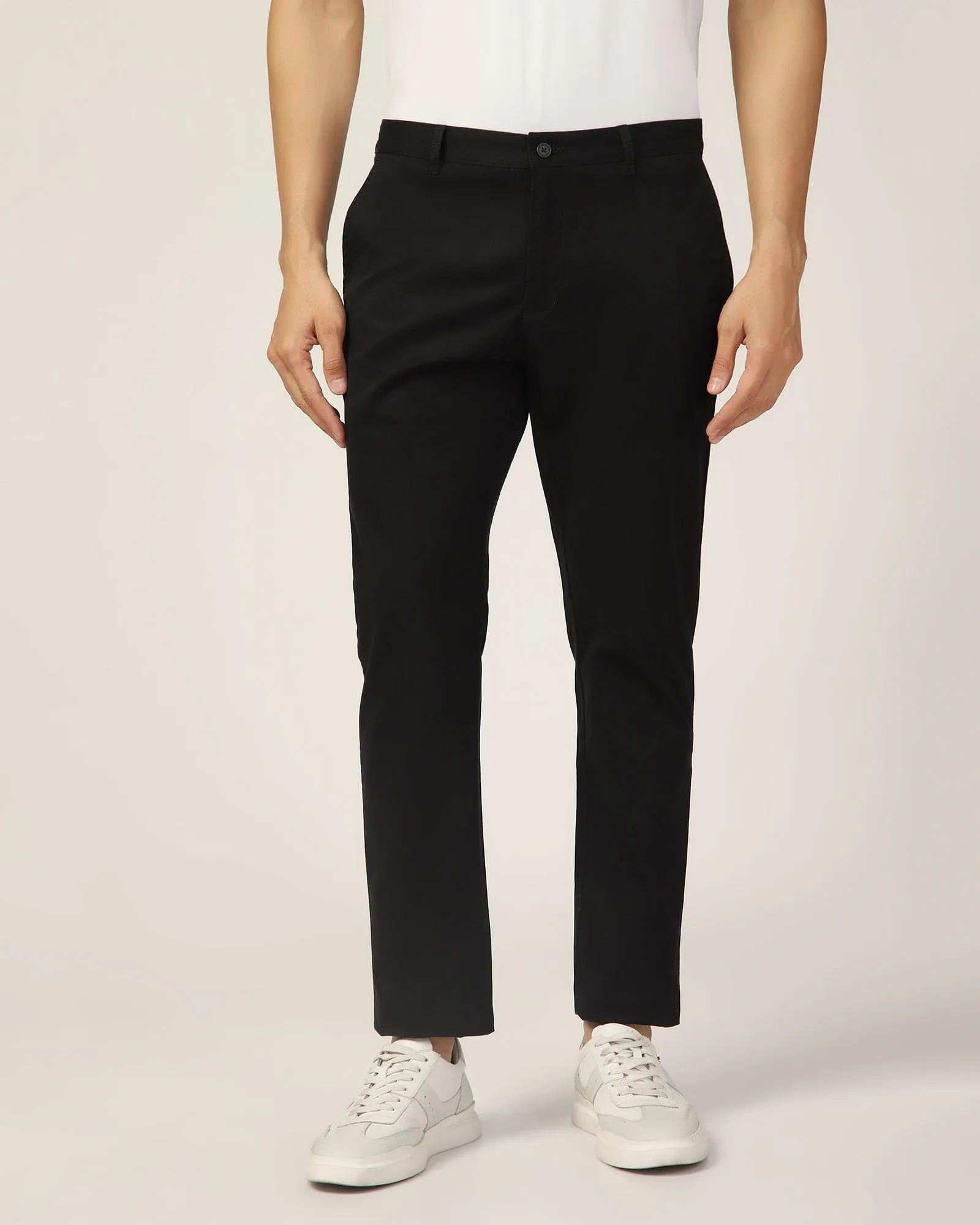 Slim Comfort B-95 Casual Black Solid Khakis - Lab