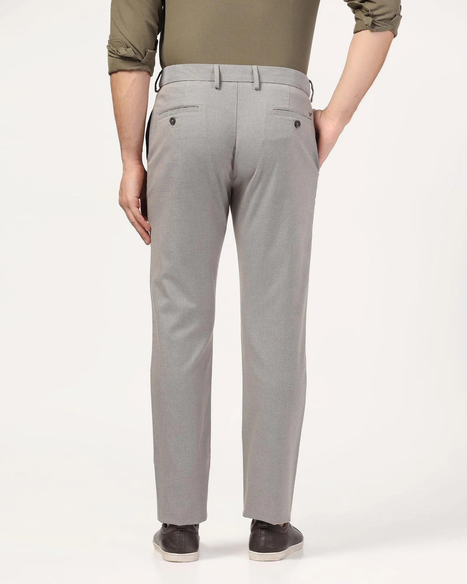 Slim Comfort B-95 Casual Grey Solid Khakis - Oscar