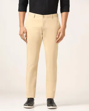 Slim Fit B-91 Casual Beige Solid Khakis - Mario