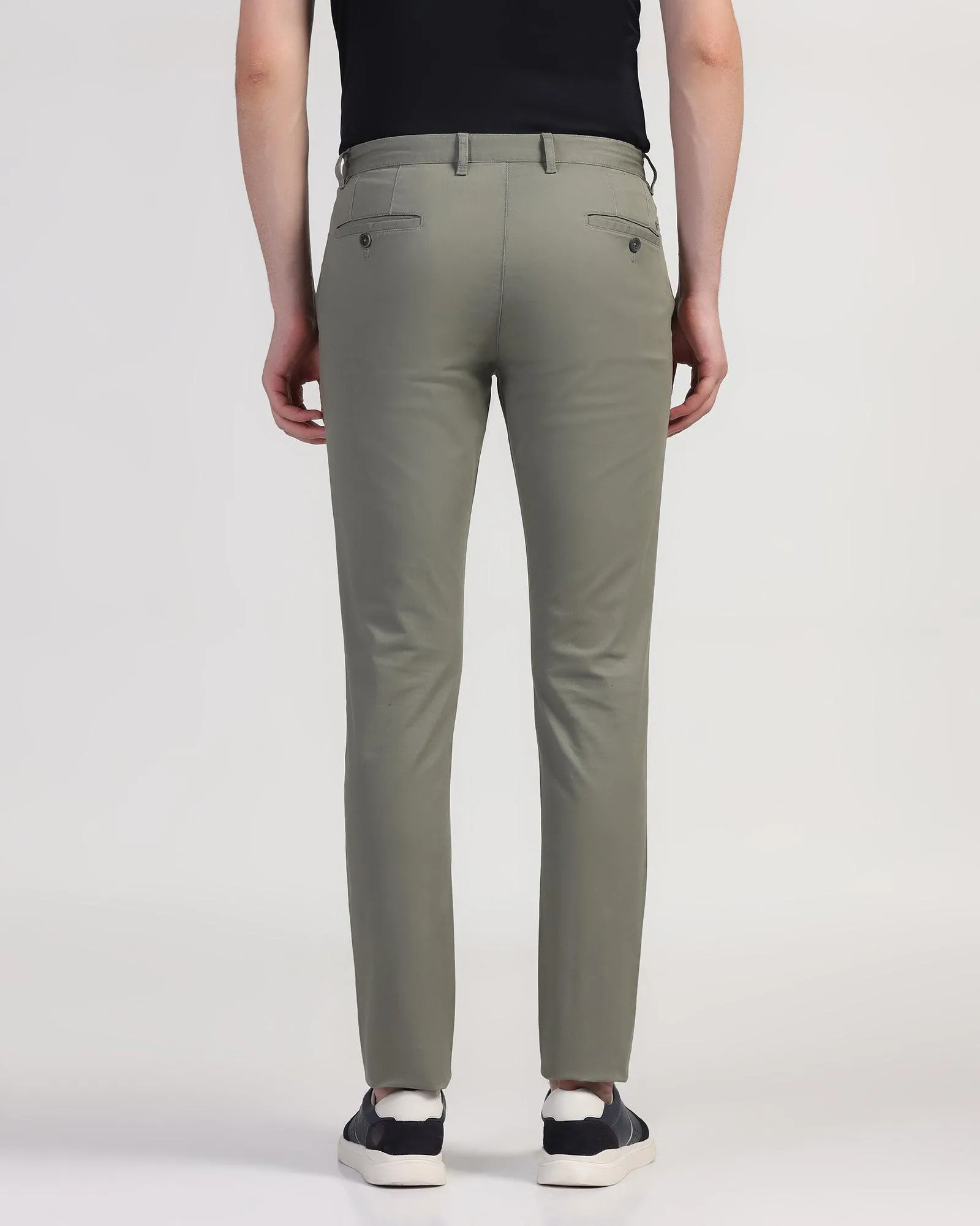 Slim Fit B-91 Casual Olive Solid Khakis - Lab