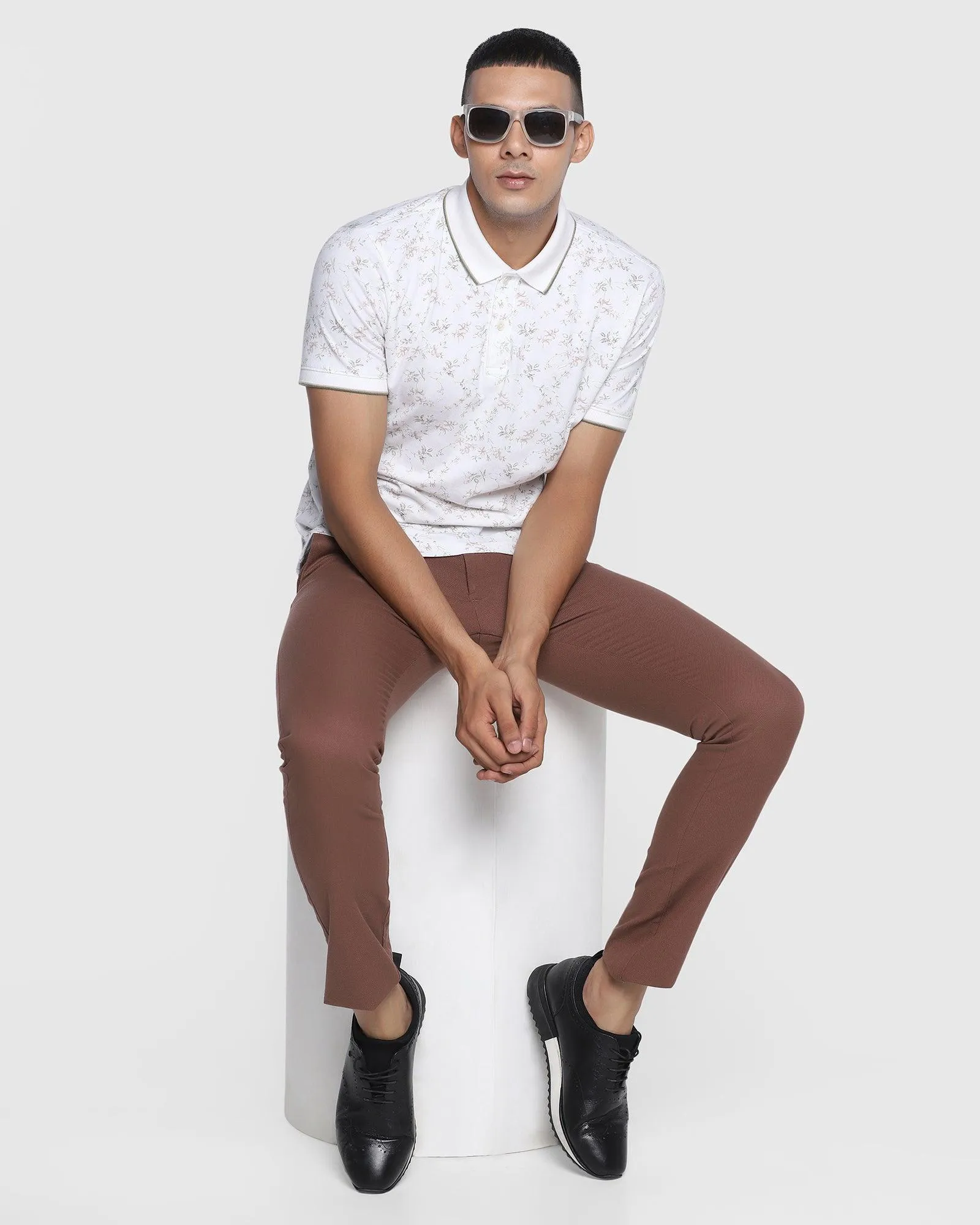 Slim Fit B-91 Casual Rust Solid Khakis - Canopus