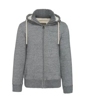 Slub Grey Heather - Vintage sherpa-lined fleece jacket