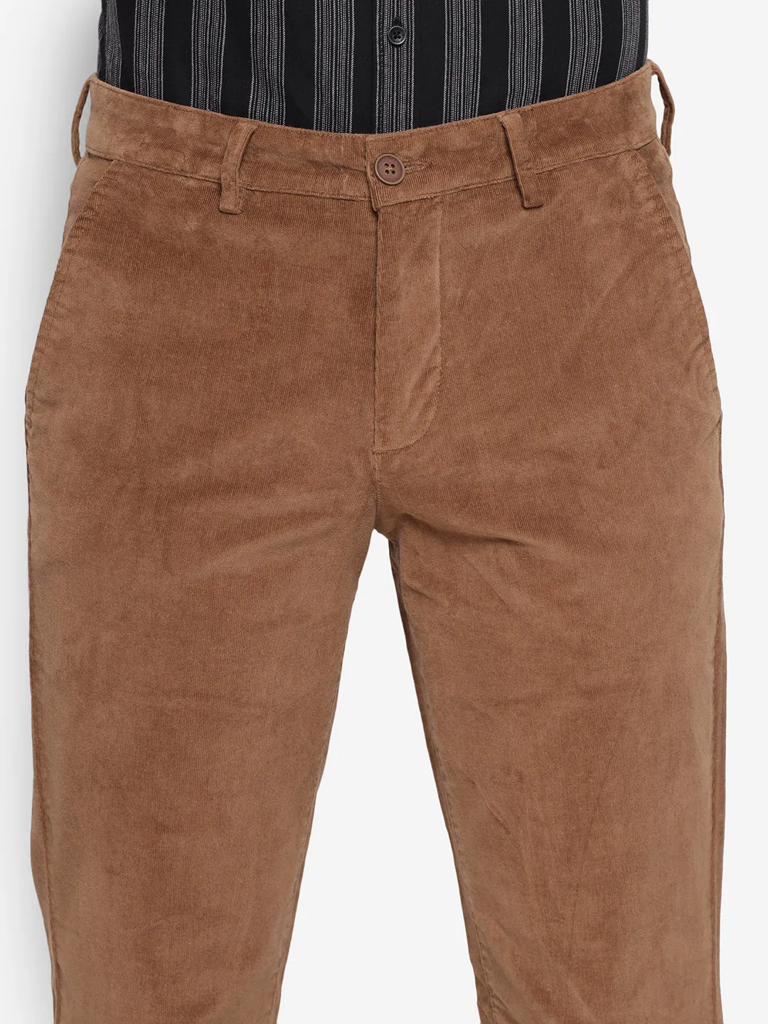 Solid Khaki Causal Trouser