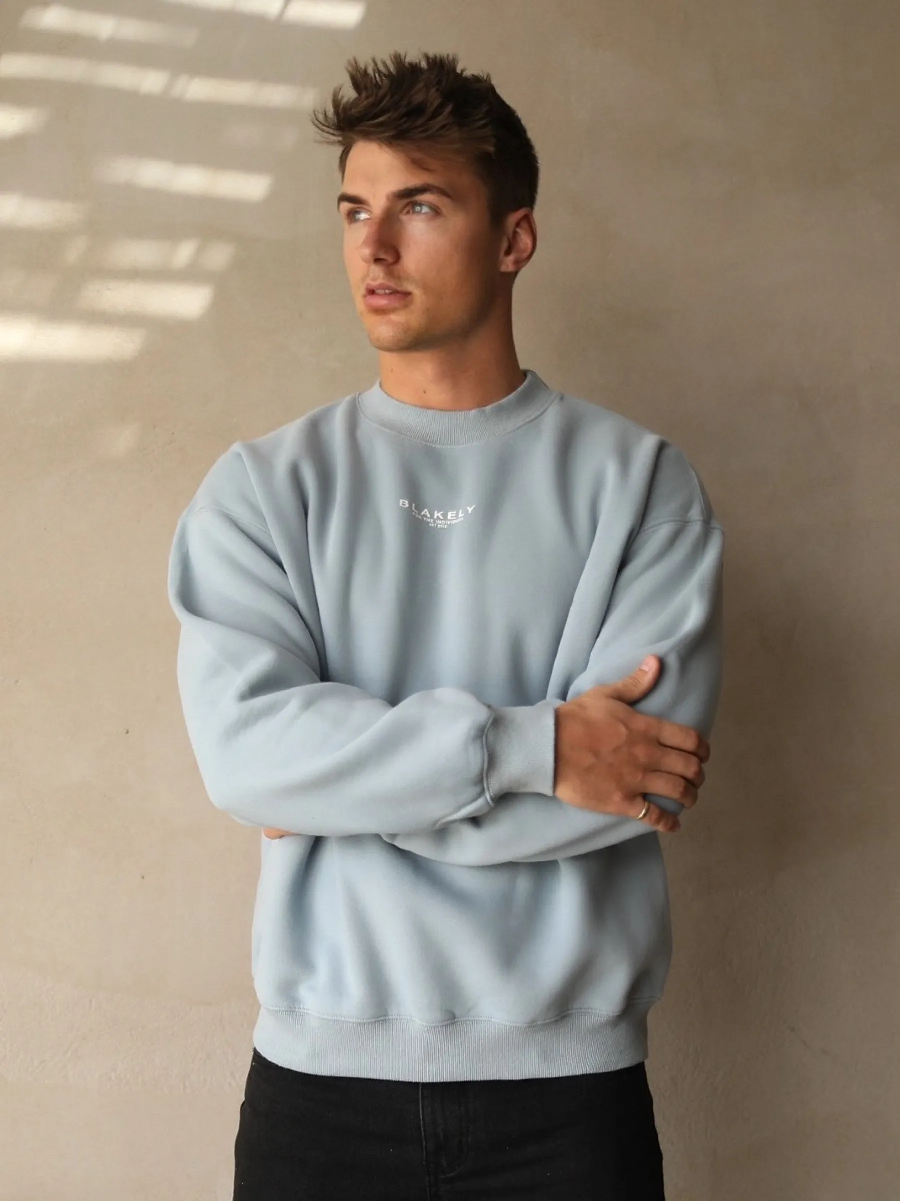 Statement Relaxed Jumper - Ice Blue