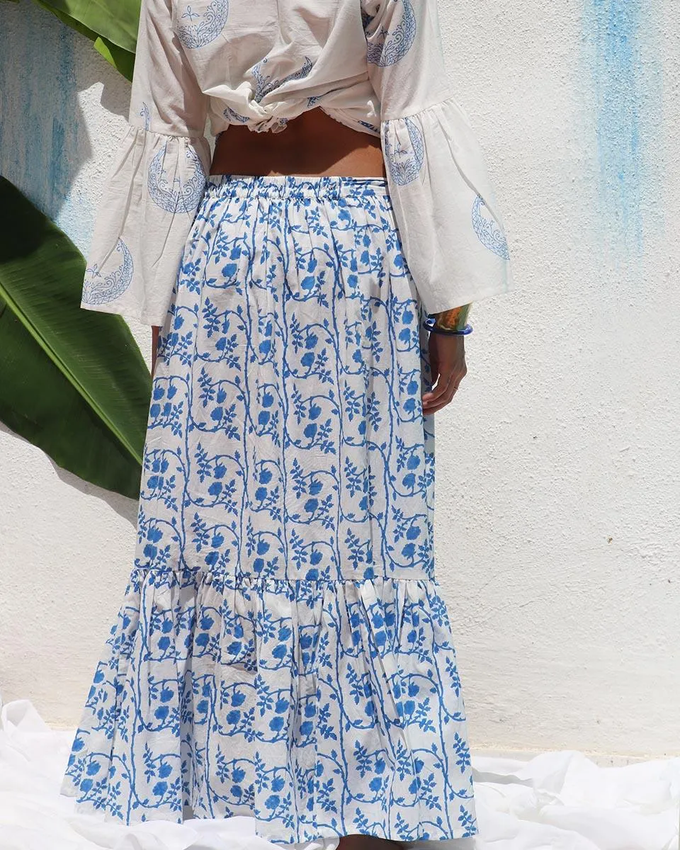 Stella Handprinted Cotton Skirt - WITC