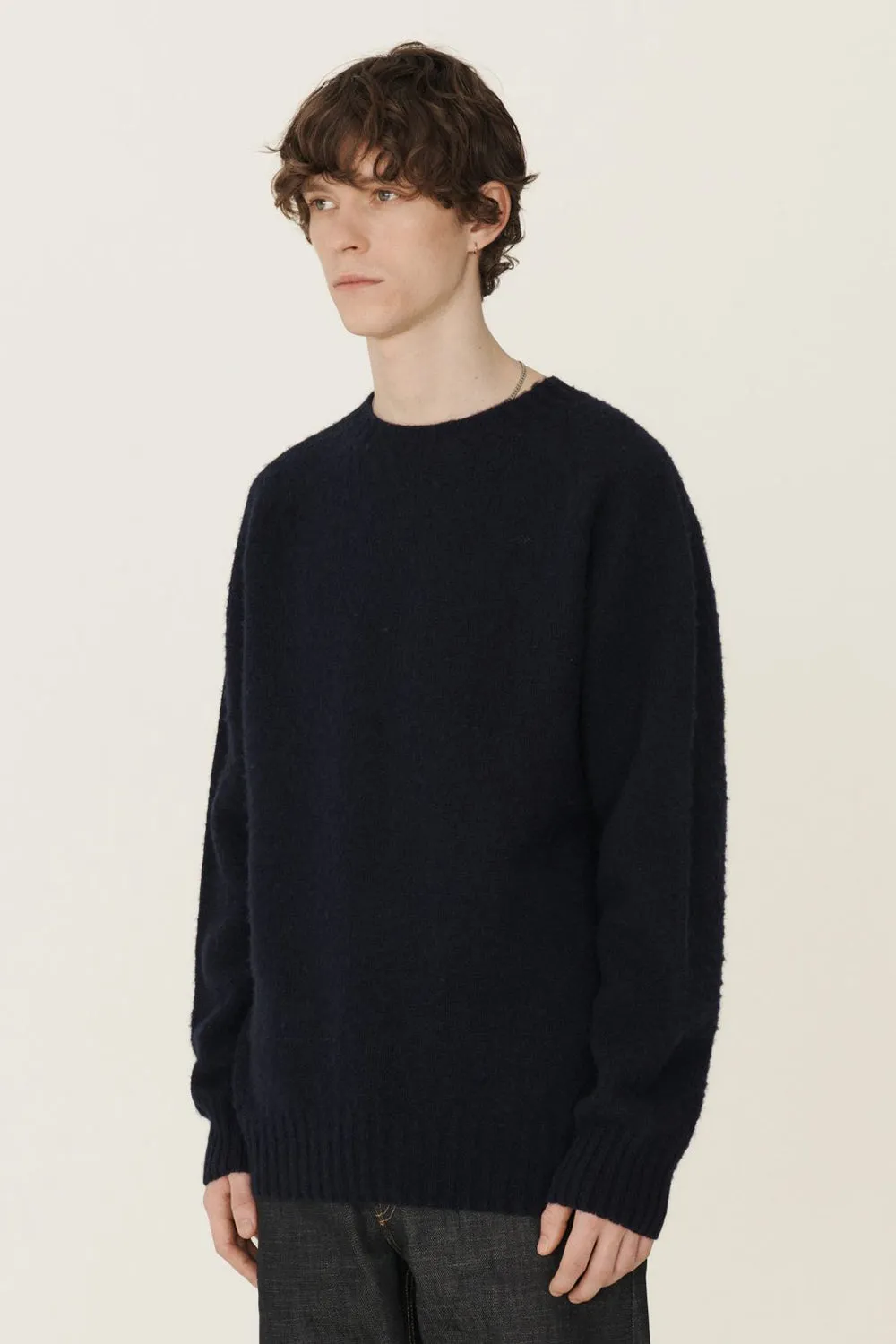 Suedehead Crew Neck Knit, Navy