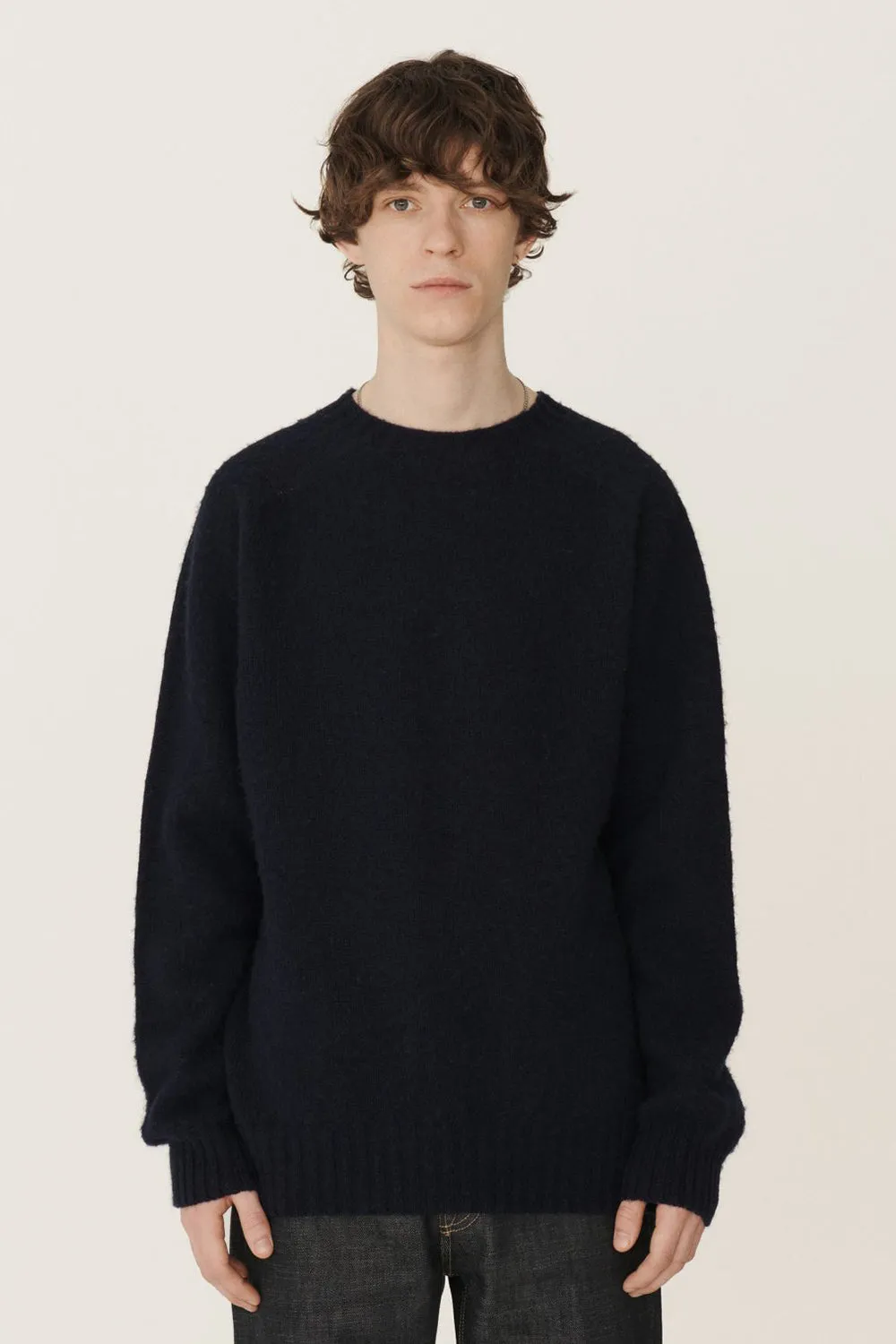 Suedehead Crew Neck Knit, Navy