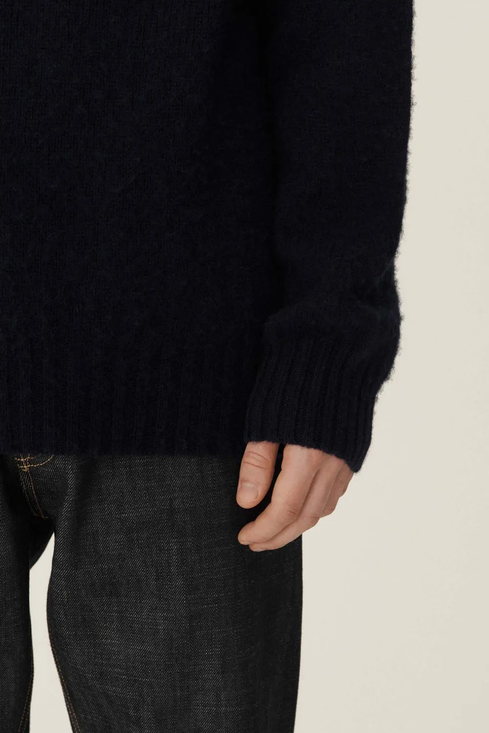 Suedehead Crew Neck Knit, Navy