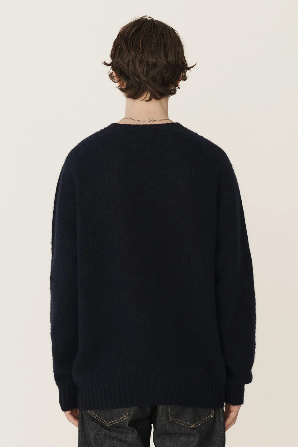 Suedehead Crew Neck Knit, Navy