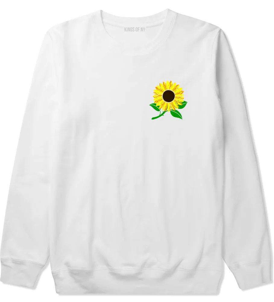 Sunflower Flower Chest Mens Crewneck Sweatshirt