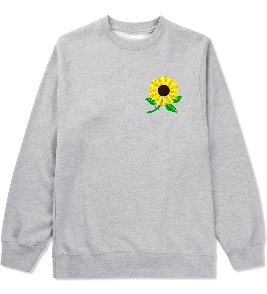 Sunflower Flower Chest Mens Crewneck Sweatshirt