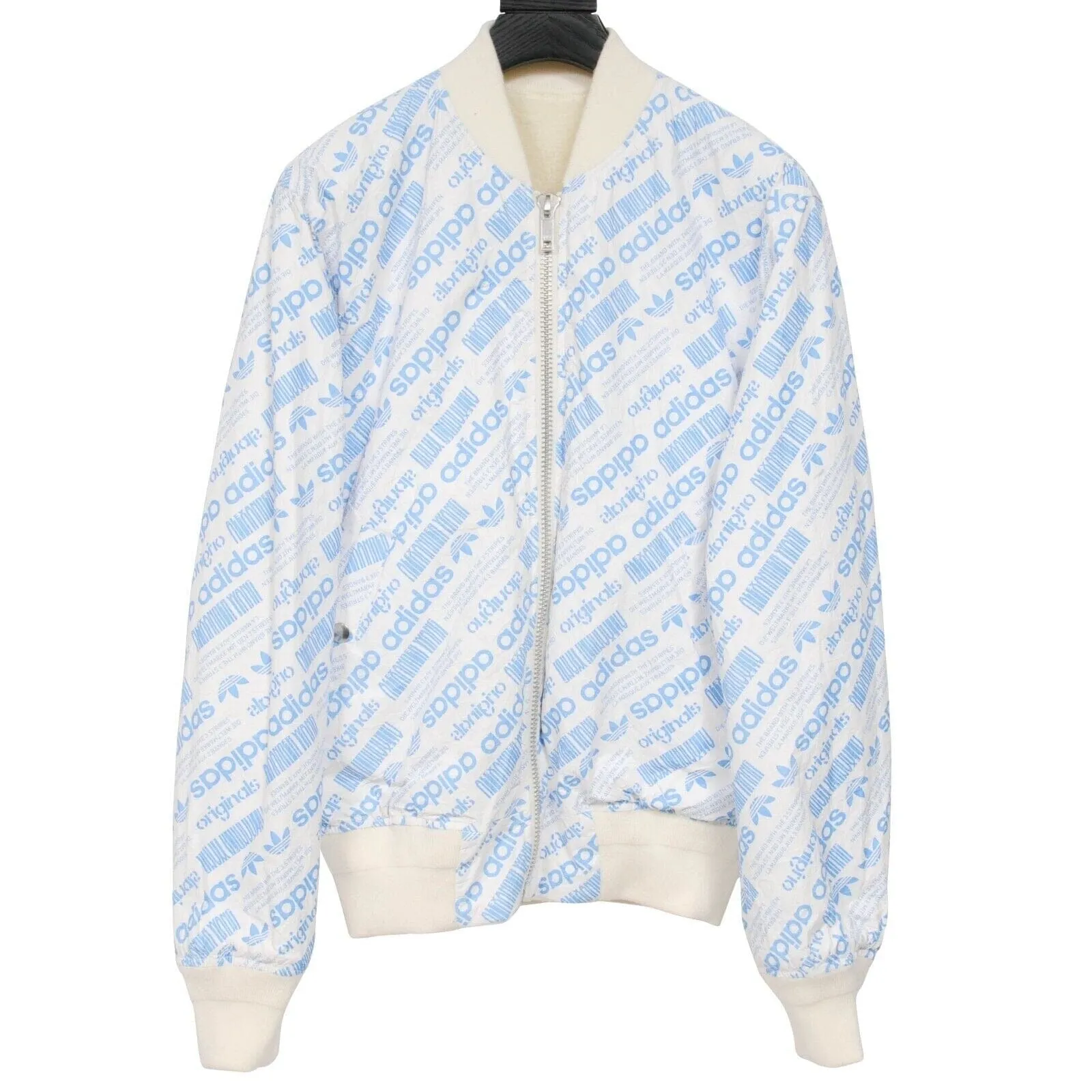 Tan White Reversible  Adidas Sherpa Logo Bomber Jacket